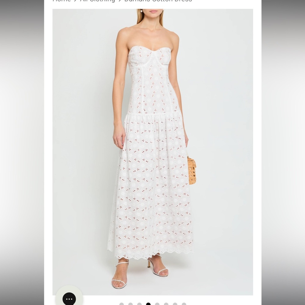NWT Damaris Chic Strapless White Floral Dress (size 4)
